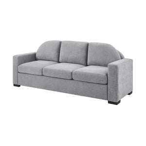 English Elm Modern Curved Backrest Chenille Sofa Seats Three Adults with Pocket Spring Cushions Grey N763P411268E