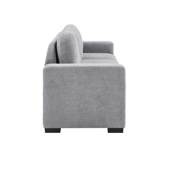 English Elm Modern Curved Backrest Chenille Sofa Seats Three Adults with Pocket Spring Cushions Grey N763P411268E