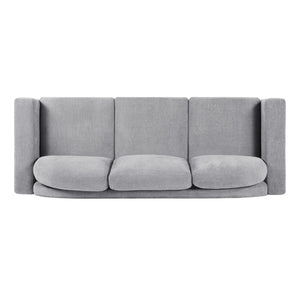 English Elm Modern Curved Backrest Chenille Sofa Seats Three Adults with Pocket Spring Cushions Grey N763P411268E