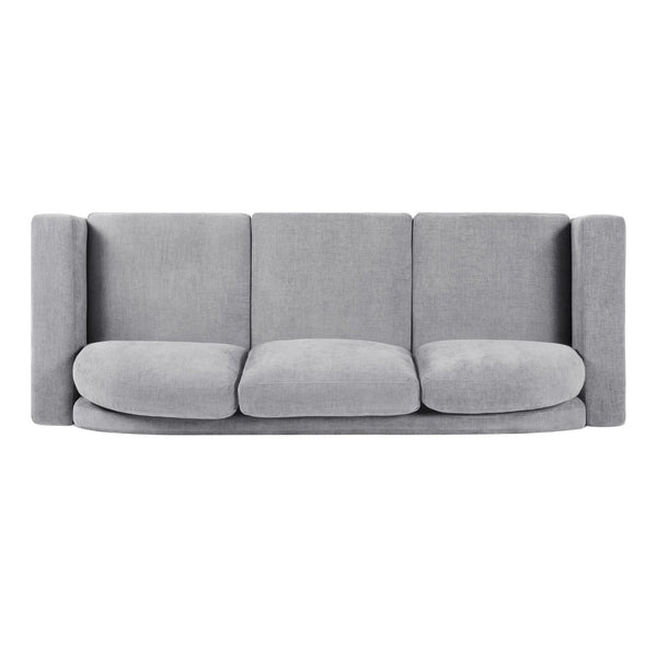 English Elm Modern Curved Backrest Chenille Sofa Seats Three Adults with Pocket Spring Cushions Grey N763P411268E