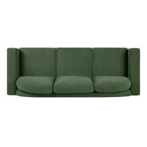 English Elm Modern Curved Backrest Chenille Sofa Seats Three Adults with Pocket Spring Cushions Green N763P411268F