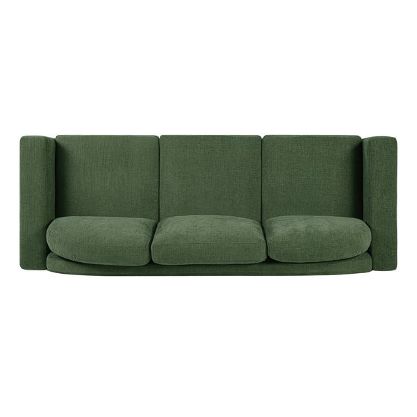English Elm Modern Curved Backrest Chenille Sofa Seats Three Adults with Pocket Spring Cushions Green N763P411268F