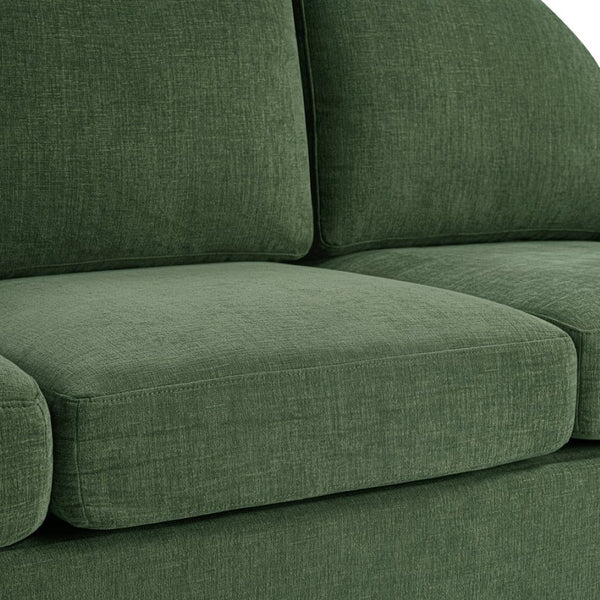 English Elm Modern Curved Backrest Chenille Sofa Seats Three Adults with Pocket Spring Cushions Green N763P411268F
