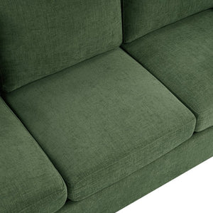 English Elm Modern Curved Backrest Chenille Sofa Seats Three Adults with Pocket Spring Cushions Green N763P411268F