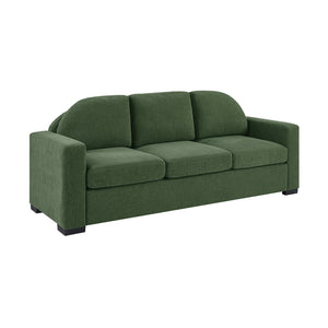 English Elm Modern Curved Backrest Chenille Sofa Seats Three Adults with Pocket Spring Cushions Green N763P411268F