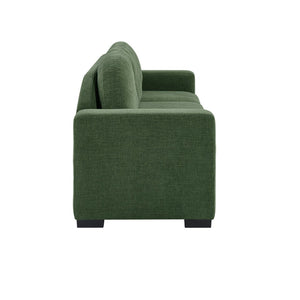 English Elm Modern Curved Backrest Chenille Sofa Seats Three Adults with Pocket Spring Cushions Green N763P411268F