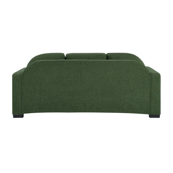 English Elm Modern Curved Backrest Chenille Sofa Seats Three Adults with Pocket Spring Cushions Green N763P411268F