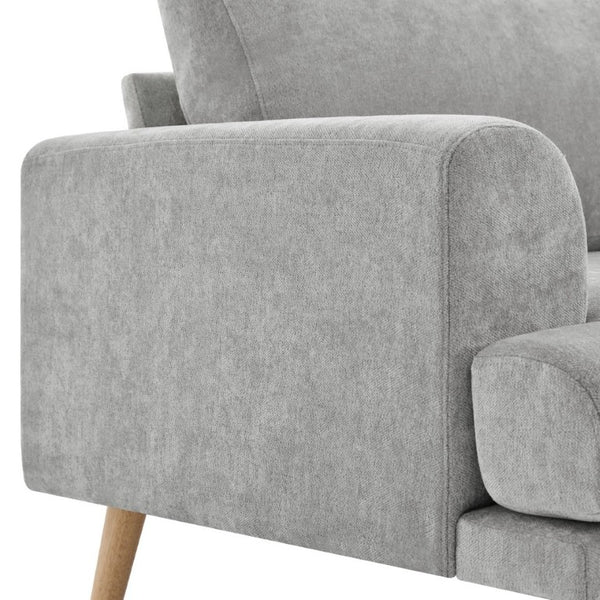 English Elm Stylish Chenille Three Seat Sofa Low Profile Contemporary Living Room Couch N763P415767E