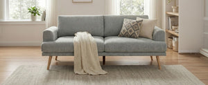 English Elm Stylish Chenille Three Seat Sofa Low Profile Contemporary Living Room Couch N763P415767E