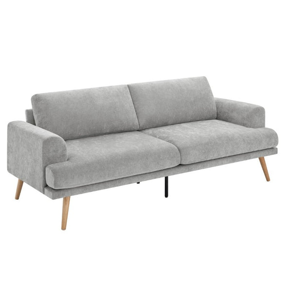 English Elm Stylish Chenille Three Seat Sofa Low Profile Contemporary Living Room Couch N763P415767E