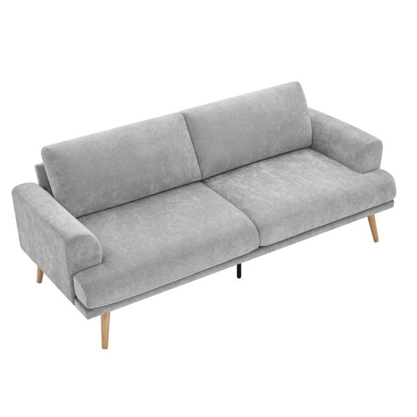 English Elm Stylish Chenille Three Seat Sofa Low Profile Contemporary Living Room Couch N763P415767E