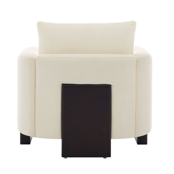 English Elm Modern Chenille Club Armchair Pocket Spring Cushion Rubberwood Base for Any Room N763P420804A