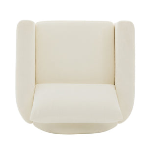 English Elm Modern Chenille Club Armchair Pocket Spring Cushion Rubberwood Base for Any Room N763P420804A