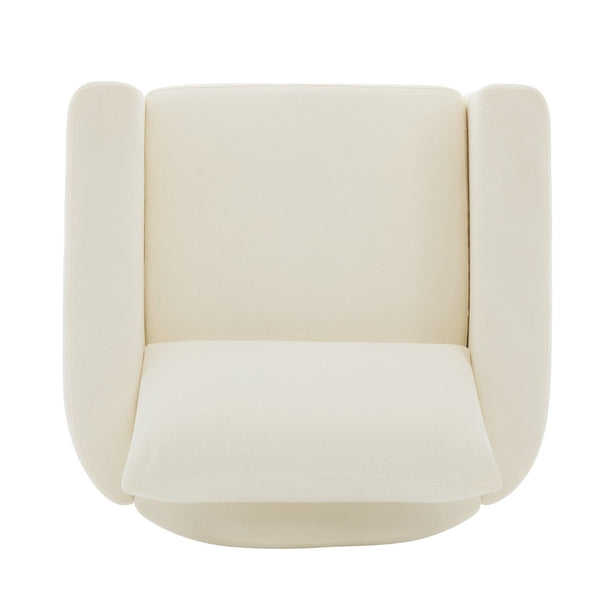English Elm Modern Chenille Club Armchair Pocket Spring Cushion Rubberwood Base for Any Room N763P420804A