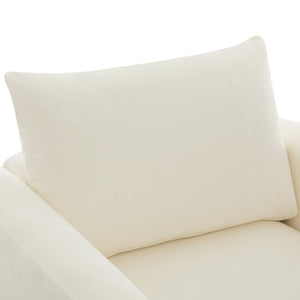 English Elm Modern Chenille Club Armchair Pocket Spring Cushion Rubberwood Base for Any Room N763P420804A