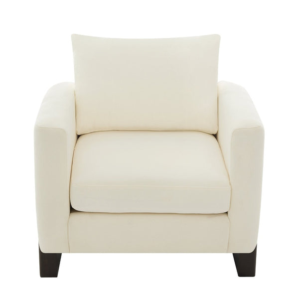 English Elm Modern Chenille Club Armchair Pocket Spring Cushion Rubberwood Base for Any Room N763P420804A