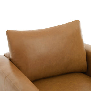 English Elm Modern Club Armchair Pu Leather Upholstered with Rubberwood Base for Any Room N763P420804D