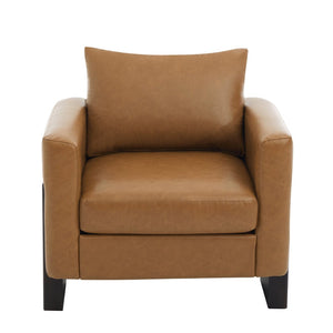 English Elm Modern Club Armchair Pu Leather Upholstered with Rubberwood Base for Any Room N763P420804D