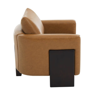 English Elm Modern Club Armchair Pu Leather Upholstered with Rubberwood Base for Any Room N763P420804D