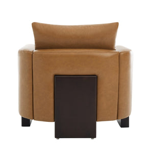 English Elm Modern Club Armchair Pu Leather Upholstered with Rubberwood Base for Any Room N763P420804D