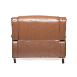 English Elm 50 Inch Wide PU Leather Pushback Recliner with Dual Cup Holders for Living Room Brown N763P449960D