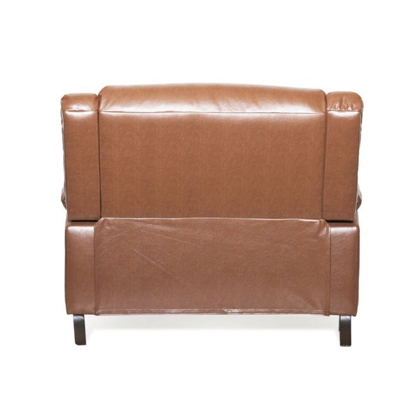 English Elm 50 Inch Wide PU Leather Pushback Recliner with Dual Cup Holders for Living Room Brown N763P449960D