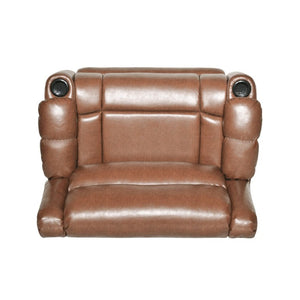 English Elm 50 Inch Wide PU Leather Pushback Recliner with Dual Cup Holders for Living Room Brown N763P449960D