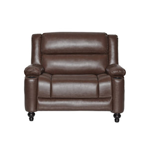 English Elm 50 Inch Wide PU Leather Pushback Recliner with Dual Cup Holders for Living Room Walnut N763P449960W
