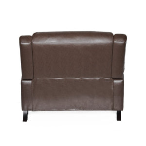 English Elm 50 Inch Wide PU Leather Pushback Recliner with Dual Cup Holders for Living Room Walnut N763P449960W