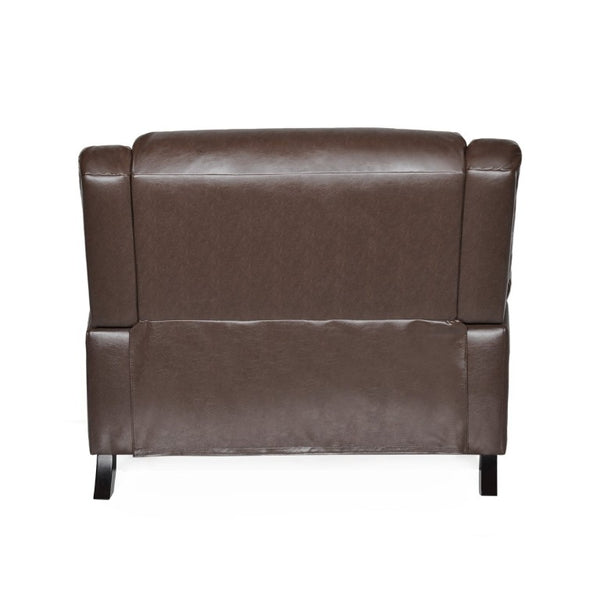 English Elm 50 Inch Wide PU Leather Pushback Recliner with Dual Cup Holders for Living Room Walnut N763P449960W
