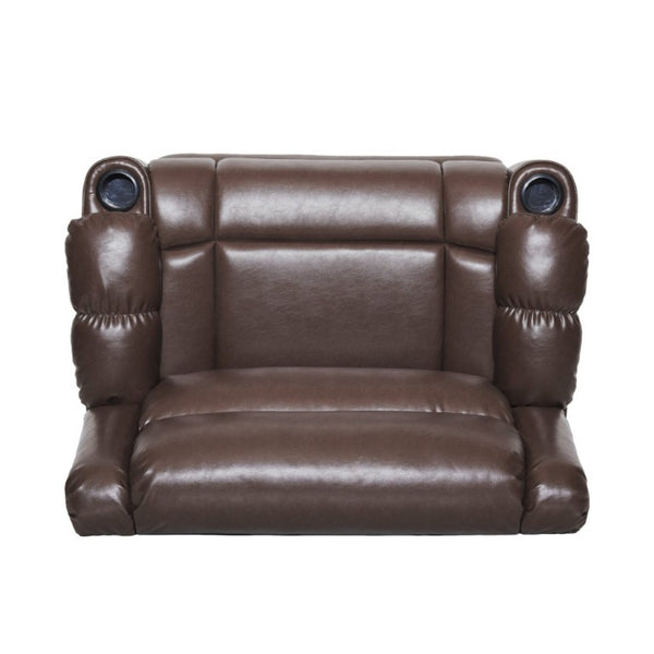 English Elm 50 Inch Wide PU Leather Pushback Recliner with Dual Cup Holders for Living Room Walnut N763P449960W