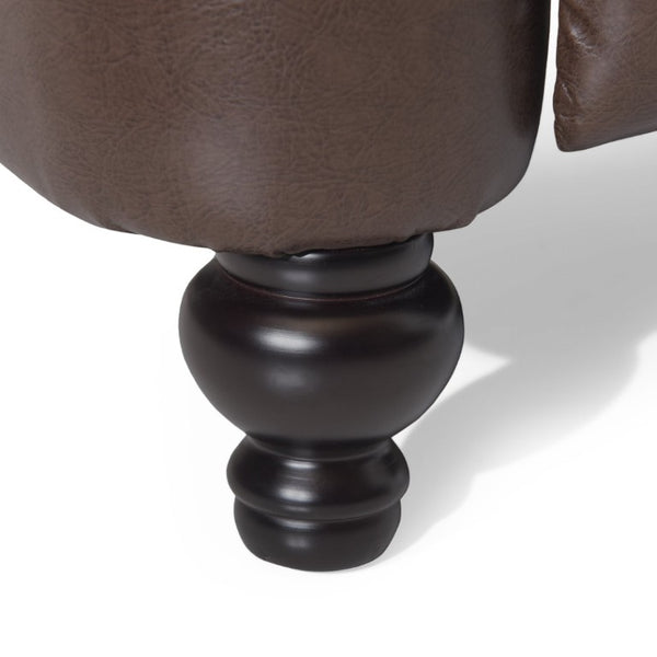 English Elm 50 Inch Wide PU Leather Pushback Recliner with Dual Cup Holders for Living Room Walnut N763P449960W