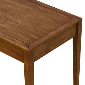 English Elm 59 Inch Modern Writing Desk with Three Drawers Tapered Pine Legs Warm Wood Finish Brown N763P450224D