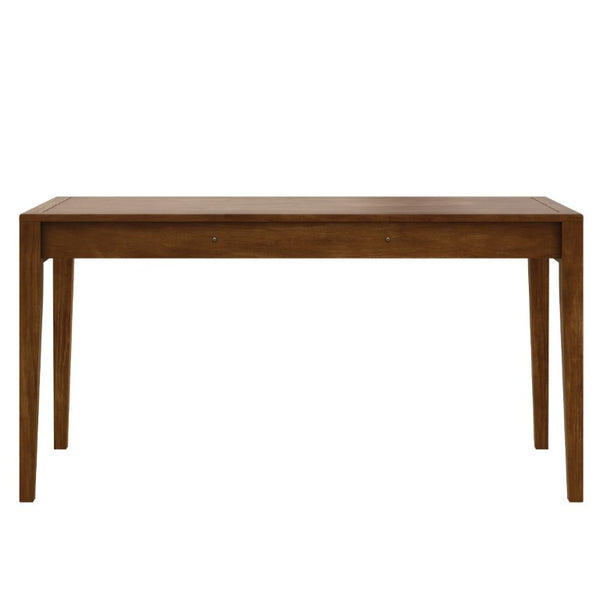English Elm 59 Inch Modern Writing Desk with Three Drawers Tapered Pine Legs Warm Wood Finish Brown N763P450224D