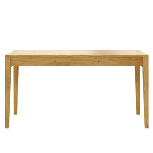 English Elm 59 Inch Modern Writing Desk with Three Drawers Tapered Pine Legs Warm Wood Finish Natural N763P450224N