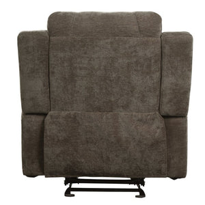 English Elm Manual Recliner Armchair Chenille Upholstered Three Position Lounge Seat for Living Room Brown N763P458102D