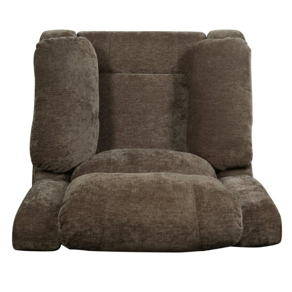 English Elm Manual Recliner Armchair Chenille Upholstered Three Position Lounge Seat for Living Room Brown N763P458102D