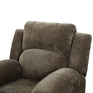 English Elm Manual Recliner Armchair Chenille Upholstered Three Position Lounge Seat for Living Room Brown N763P458102D