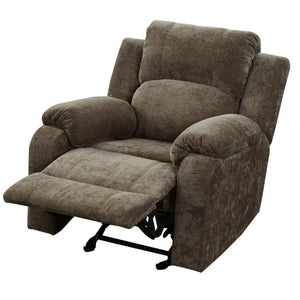 English Elm Manual Recliner Armchair Chenille Upholstered Three Position Lounge Seat for Living Room Brown N763P458102D