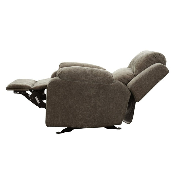 English Elm Manual Recliner Armchair Chenille Upholstered Three Position Lounge Seat for Living Room Brown N763P458102D