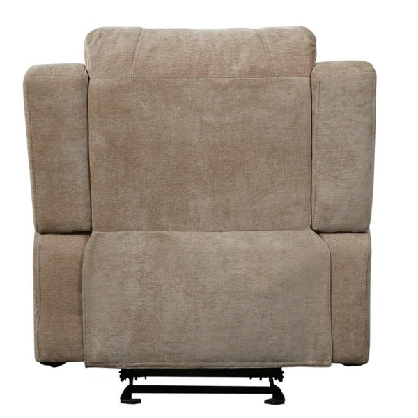 English Elm Manual Recliner Armchair Chenille Upholstered Three Position Lounge Seat for Living Room Oatmeal N763P458102O