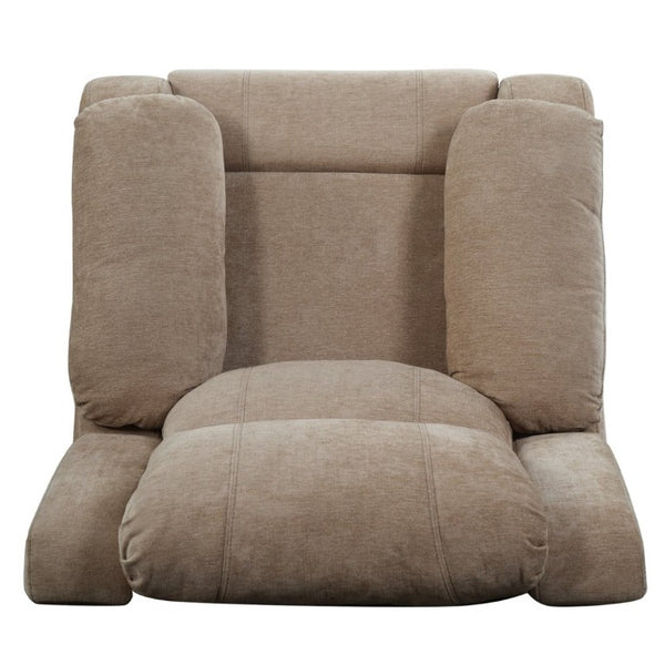 English Elm Manual Recliner Armchair Chenille Upholstered Three Position Lounge Seat for Living Room Oatmeal N763P458102O