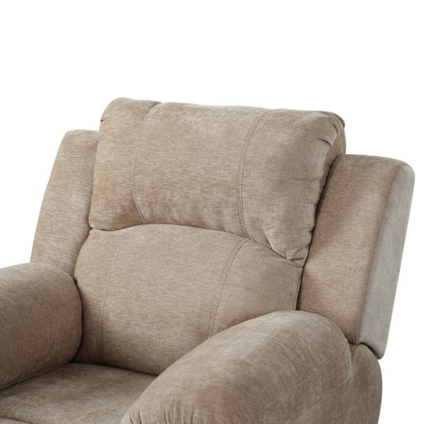 English Elm Manual Recliner Armchair Chenille Upholstered Three Position Lounge Seat for Living Room Oatmeal N763P458102O