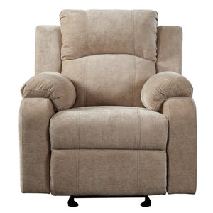 English Elm Manual Recliner Armchair Chenille Upholstered Three Position Lounge Seat for Living Room Oatmeal N763P458102O