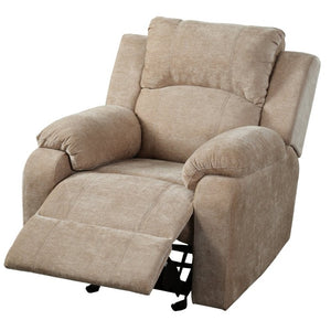 English Elm Manual Recliner Armchair Chenille Upholstered Three Position Lounge Seat for Living Room Oatmeal N763P458102O