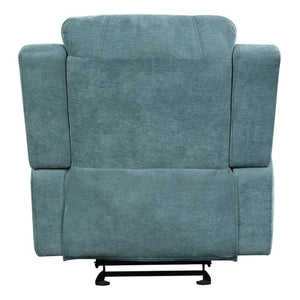 English Elm Manual Recliner Armchair Chenille Upholstered Three Position Lounge Seat for Living Room Teal N763P458102T