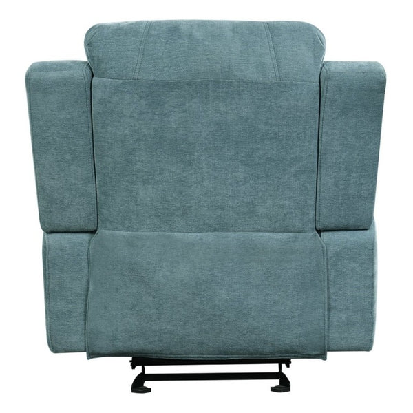 English Elm Manual Recliner Armchair Chenille Upholstered Three Position Lounge Seat for Living Room Teal N763P458102T