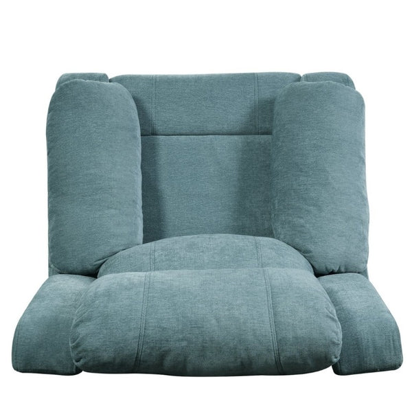 English Elm Manual Recliner Armchair Chenille Upholstered Three Position Lounge Seat for Living Room Teal N763P458102T