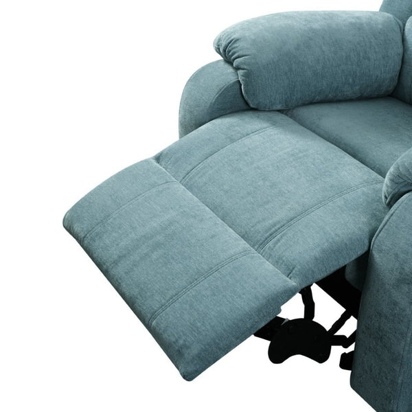 English Elm Manual Recliner Armchair Chenille Upholstered Three Position Lounge Seat for Living Room Teal N763P458102T