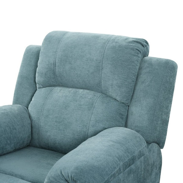 English Elm Manual Recliner Armchair Chenille Upholstered Three Position Lounge Seat for Living Room Teal N763P458102T
